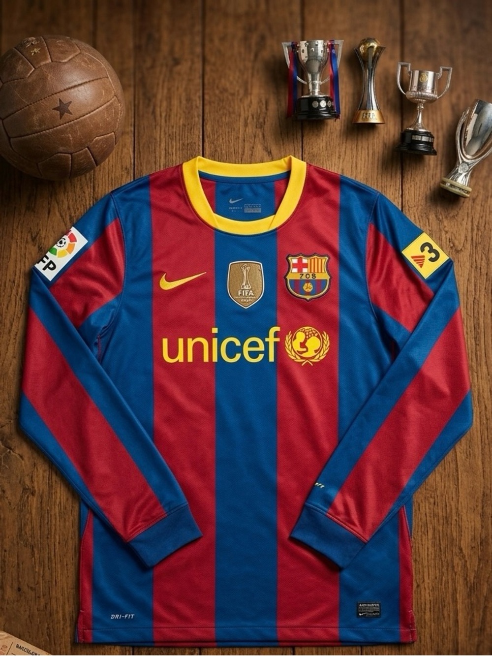 Nike FC Barcelona Long Sleeve Jersey - Red, Blue & Yellow Accents